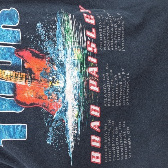 2010 Brad Paisly H20 Frozenover Tour double-sided graphic black & blue XL tshirt - Picture 6 of 7